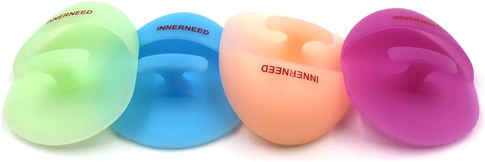 Super Soft Silicone Face Cleanser and Massager Brush Manual Facial Cleansing Scrubber Handheld Wash Pad for Sensitive, Delicate, Dry Skin (Pack of 4)