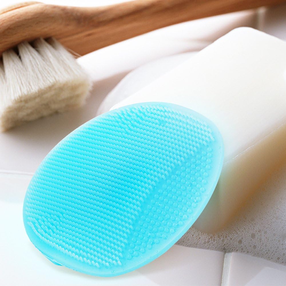 Super Soft Silicone Face Cleanser and Massager Brush Manual Facial Cleansing Scrubber Handheld Wash Pad for Sensitive, Delicate, Dry Skin (Pack of 4)