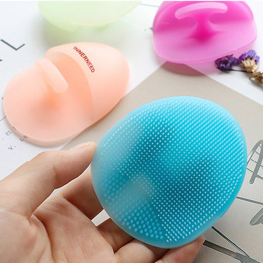 Super Soft Silicone Face Cleanser and Massager Brush Manual Facial Cleansing Scrubber Handheld Wash Pad for Sensitive, Delicate, Dry Skin (Pack of 4)